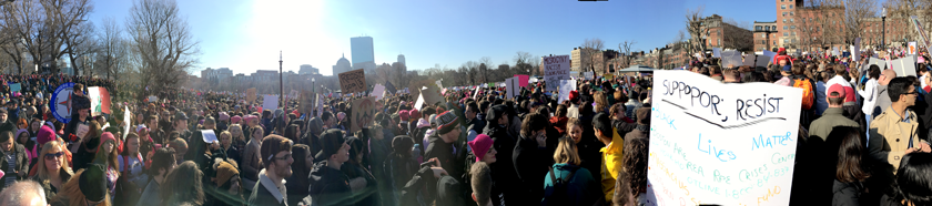 An impressive number of people attended the Women's March in Boston.