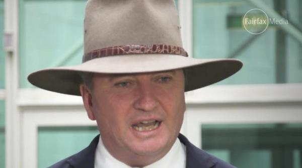 Barnaby Joyce Australian Nationals leader, defending the interests of the sugar industry, instead of public health.